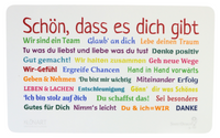 Dekor Frühstücksbrettchen mit Spruch Schön, dass es dich gibt. 