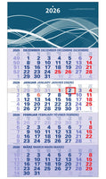 Der blaue 4-Monatskalender Kompakt 2026 mit Wellen im Kopfteil