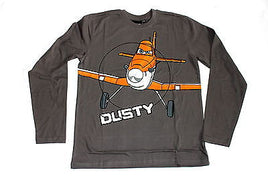 Disney Sweatshirt PLANES "Dusty" in Größe 140 / 146, dunkelgrau mit Dusty Motiv + Schriftzug