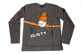 Disney Sweatshirt PLANES "Dusty" in Größe 140 / 146, dunkelgrau mit Dusty Motiv + Schriftzug