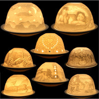 Dome-Light Porzellan Windlicht mit Motiv