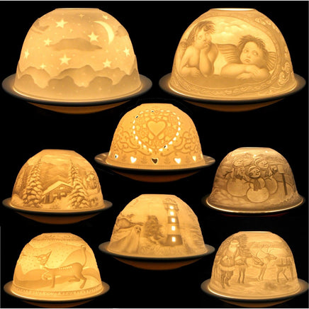 Dome-Light Porzellan Windlicht mit Motiv