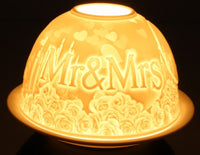 Dome-Light Windlicht Motive Hochzeit Mr & Mrs mit Rosen