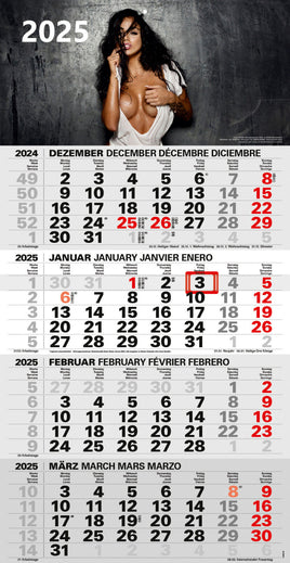 Erotischer 4-Monatskalender 2025, mit Datumschieber