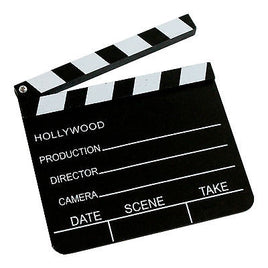 Filmklappe "Hollywood" 20x18cm, Schwarz-Weiß zum Klappen