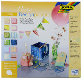 Folia Designpapier "Party"  in 305x305mm, farbenfroh gestaltet