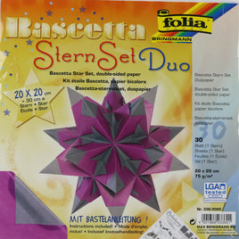 Folia Bascetta- Stern Set Duo Ø 30cm, Variante Lila-Grau