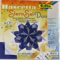 Folia Bascetta- Stern Set Duo Ø 30cm, Variante Blau-Grau