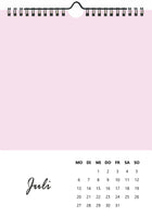 Foto- Bastelkalender Pastell A4 2026 DIY, Juli, Pastellrosa