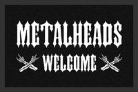 Fußmatte mit lustigem Spruch "Metalheads Welcome"