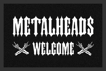 Fußmatte mit lustigem Spruch "Metalheads Welcome"