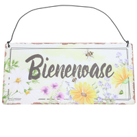 Gartenschild mit Spruch: Bienenoase