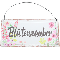 Gartenschild mit Spruch: Blütenzauber