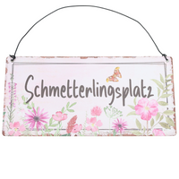 Gartenschild mit Spruch: Schmetterlingsplatz