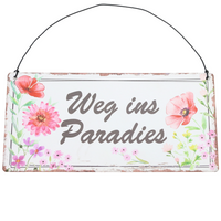 Gartenschild mit Spruch: Weg ins Paradies