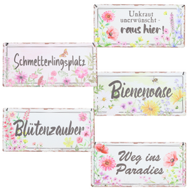 Gartenschilder mit verschiedenen Sprüchen