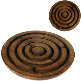 Geduldspiel "Holzlabyrinth" mit silbernen Kugeln