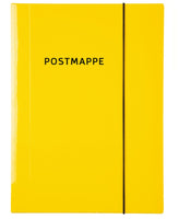 Gelbe Postmappe mit Gummizug