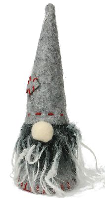Glückswichtel in 13 cm Größe klein in grau mit grauen Bart