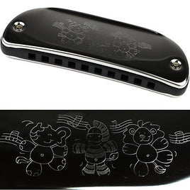 Goki Mundharmonika mit Tier-Gravur 11 cm
