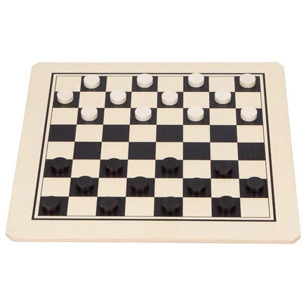 Goki XXL Dame Mühle Spiel 2-seitig aus Holz, Beispiel Dame