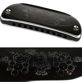 Goki Mundharmonika mit Tier-Gravur 11 cm