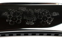 Goki Mundharmonika mit Tier-Gravur 11 cm Detailansicht Gravur: Löwe, Zebra, Elefant