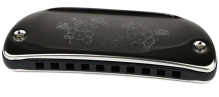 Goki Mundharmonika mit Tier-Gravur 11 cm Draufsicht
