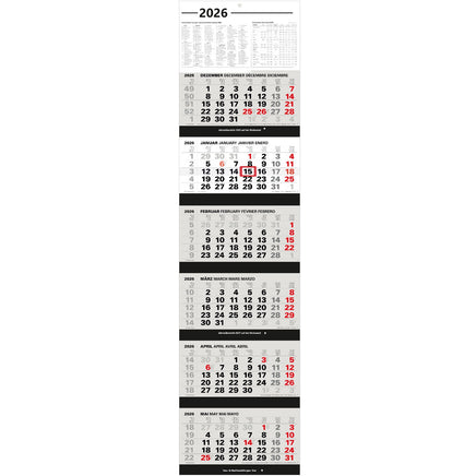 Großer 6-Monatskalender 2026 weiß