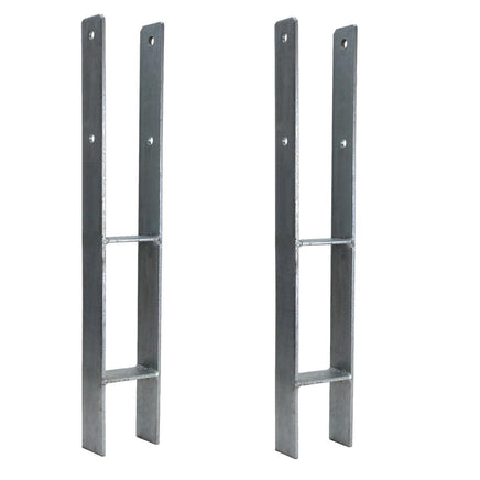 H-Anker 91x 600 mm feuerverzinkt für 9cm Pfosten, 2 Stück