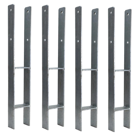 H-Anker 91x 600 mm feuerverzinkt für 9cm Pfosten, 4 Stück