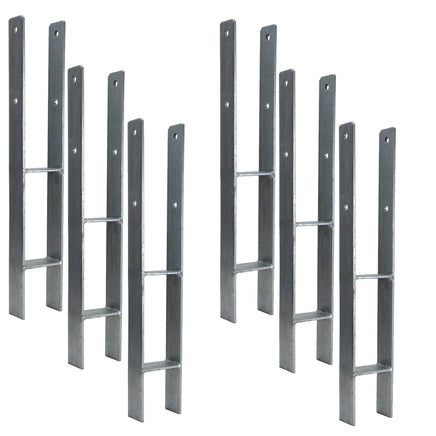 H-Anker 91x 600 mm feuerverzinkt für 9cm Pfosten, 6 Stück