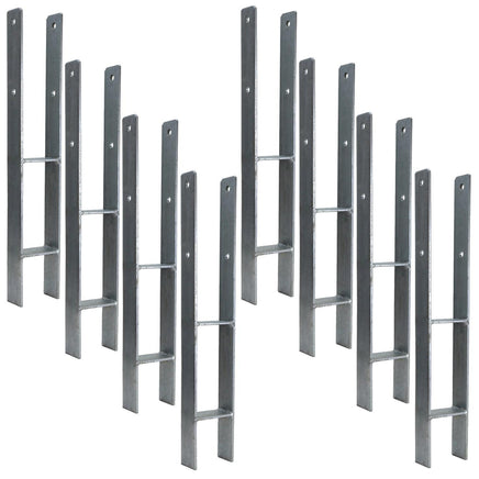 H-Anker 91x 600 mm feuerverzinkt für 9cm Pfosten, 8 Stück