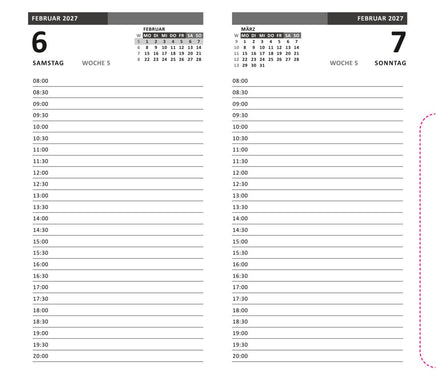 Handwerkerkalender 2027 inklusive Samstag und Sonntag