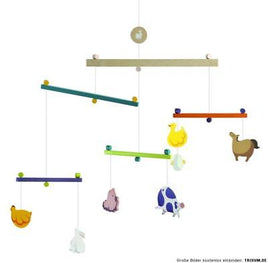 JANOD Mobile "Tiere auf dem Bauernhof", zum Beispiel mit Ente, Kuh und Huhn