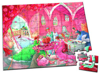 JANOD Puzzle im Koffer "Prinzessin" 100 Teile / "Pirat" 36 Teile, Prinzessinmotiv