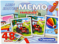 Kartenlegespiel "Mein erstes Memo" mit 24 Paaren, Fahrzeuge, zum Beispiel mit Traktor, Heißluftballon und Schiff