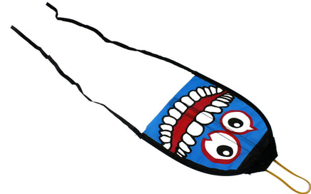 Kinderdrachen mit Gummiband Motiv Monster, Variante: Blau mit großen Zähnen und Augen