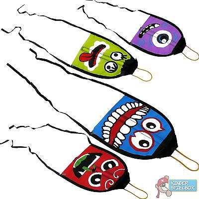 Kinderdrachen mit Gummiband Motiv Monster, verschiedene Farben