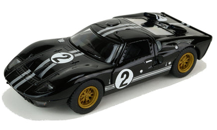 Kinsmart Modellauto Ford GT40 MKII 13cm, goldfarbige Felgen, mit Startziffer 2versehen, Farbvariante: Schwarz