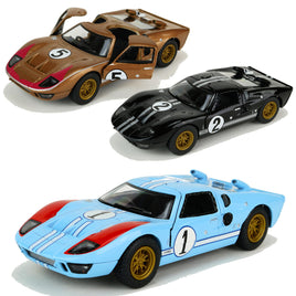 Kinsmart Modellauto Ford GT40 MKII 13cm, goldfarbige Felgen, mit verschiedenen Startziffern versehen, Farbvarianten: Hellblau, Braun, Schwarz