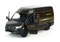 Kinsmart Modellauto Mercedes Benz Sprinter UPS 12,5cm in dunkelbraun, mit UPS-Logo und Schriftzug "Worldwide Services", mit geöffneten Türen