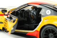 Kinsmart Modellauto Toyota GR Supra Racing Concept 13cm, Innenraumansicht mit Lenkrad, Schalensitz