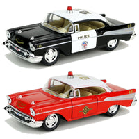 Kinsmart Modellauto 1957 Chevrolet Bel Air Polizei Feuerwehr