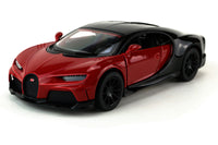 Kinsmart Modellauto Bugatti Chiron - 13cm, mit schwarzen Dach+Heck+Felgen, Farbvariante: Rot