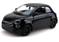 Kinsmart Modellauto Fiat 500e Retro Look 13cm, Felgen + Dach schwarz, Farbvariante: Schwarz