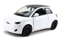 Kinsmart Modellauto Fiat 500e Retro Look 13cm, Felgen + Dach schwarz, Farbvariante: Weiß