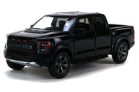 Kinsmart Modellauto Ford F-150 Raptor - 13cm,Kühlergrill+Laderampe schwarz, getönte Scheiben hinten,Farbvariante: Schwarz