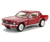 Kinsmart Modellauto Ford Mustang 1964 1/2 Hardtop 13cm, silberne Leisten und Felgen, Farbvariante: Rot