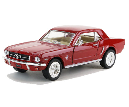 Kinsmart Modellauto Ford Mustang 1964 1/2 Hardtop 13cm, silberne Leisten und Felgen, Farbvariante: Rot